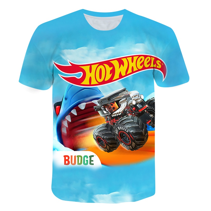OZONE ROCKS× Hot Wheels Tシャツ Kids Car Hot Wheels Top Summer T-Shirt 3D-Printed Short Sleeve
