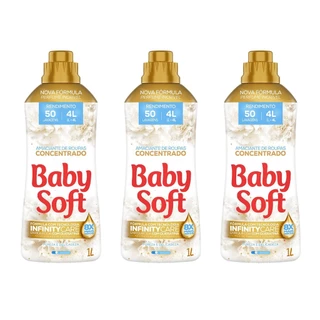 kit 3 Amaciantes Concentrado Baby Soft  Pureza e Delicadeza 1L