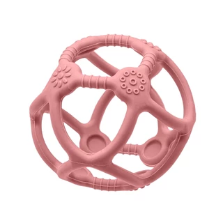 Mordedor Bola Em Silicone Rosa Flexivel Supermacio Com Texturas 15637 - Buba