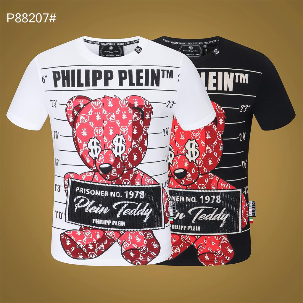 PHILIPP PLEIN Camiseta Novos Homens Moda Manga Curta