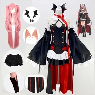 Seráfico Do Fim Owari no Seraph Krul Tepes Cosplay Fantasia Uniforme Peruca Anime Vampiro De Halloween Para Mulheres