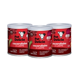 Kit 3 Ração Úmida Pet Delícia Cães Cacarolinha de Carne