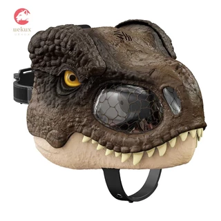 Dinossauro Mundial Jurássico Rex Máscara De Mandíbula Aberta Com Textura Realista E Olho Colorido Novidade Cabeça Completa Halloween Fantasia Face