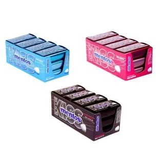 Mentos Kiss Bala Sem Açúcar Caixa C/12 Latas