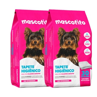 Kit 2 Tapete Higiênico Mascotito 60x55cm C/30 Unidades