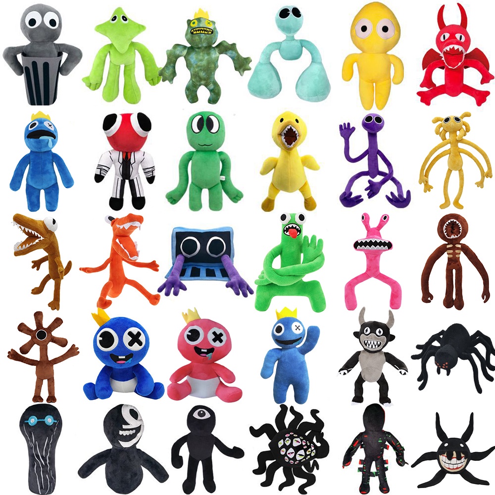 Cartoon Roblox Rainbow Friends Portas Horror Brinquedos de pelúcia