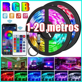 Luzes De Tira Led Sincronização Música RGB 5m 5050 USB Alimentado TV Backlight Com App Remoto Para Quarto Festa Decoraçã em Oferta na Shopee