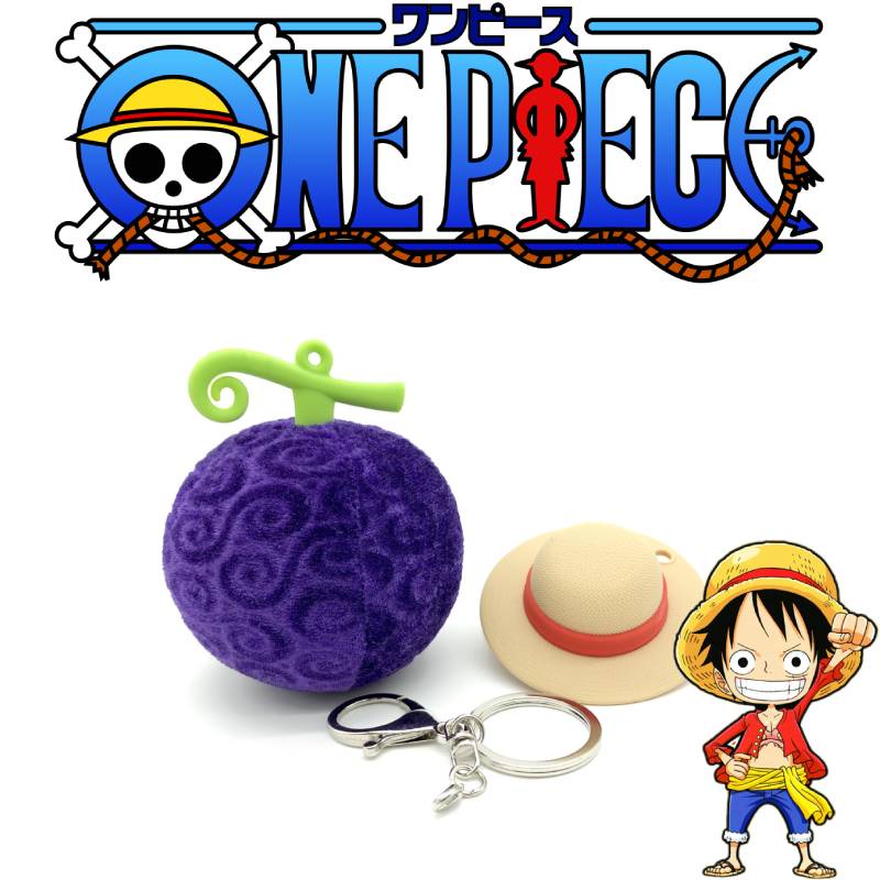 One Piece Devil Fruit Gomugomu Nut Plush Silicone Keychain Simulation