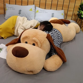 Cachorro Gigante Pelúcia Grande Adormecida Brinquedo Boneco Macio Desenho Animal Travesseiro Bebê Almofada Costas Meninas Aniversário Presente DVJA