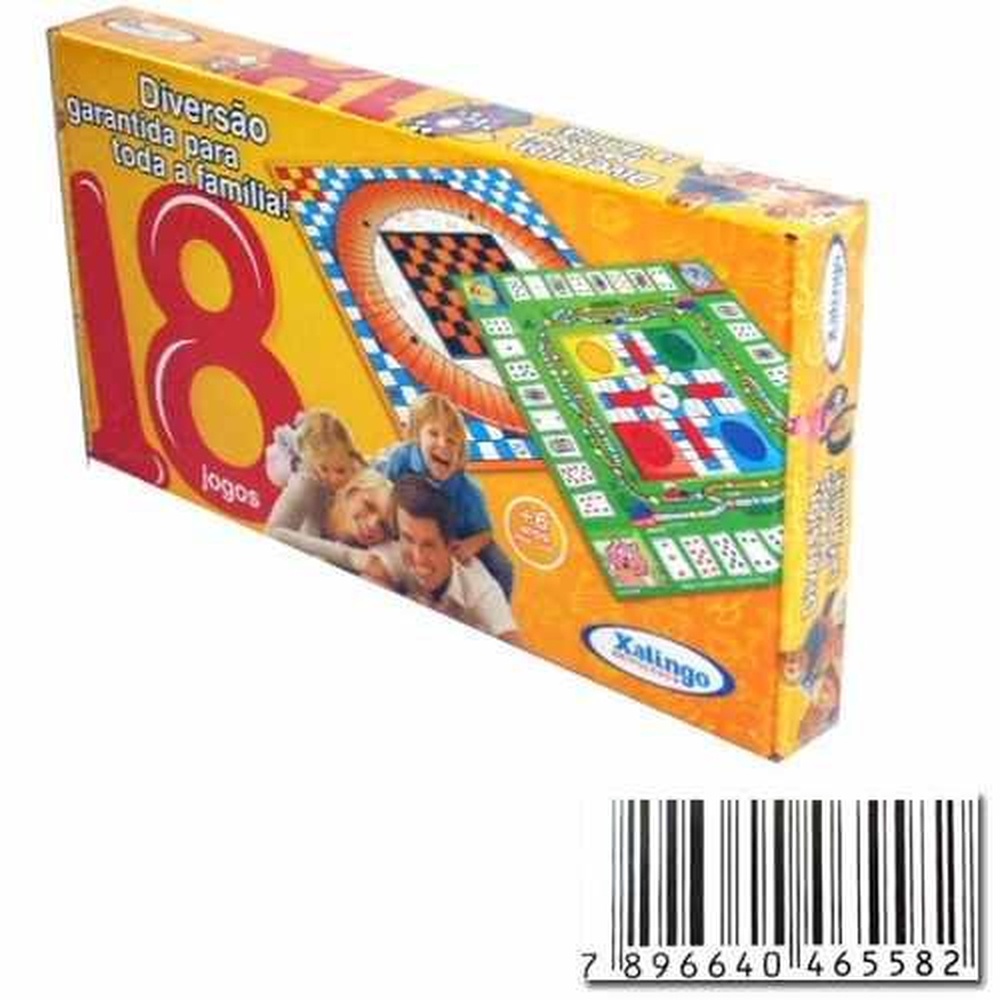 Jogo de Tabuleiro com 18 Jogos - Xalingo - nivalmix