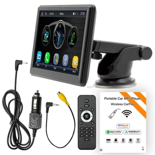 Rádio Portátil Sem Fio De 7 " Carplay Carro Multimídia Player 1080P Monitor IPS Tela Sensível Ao Toque Mp5 Rádios Bluetooth No 1-din B500W