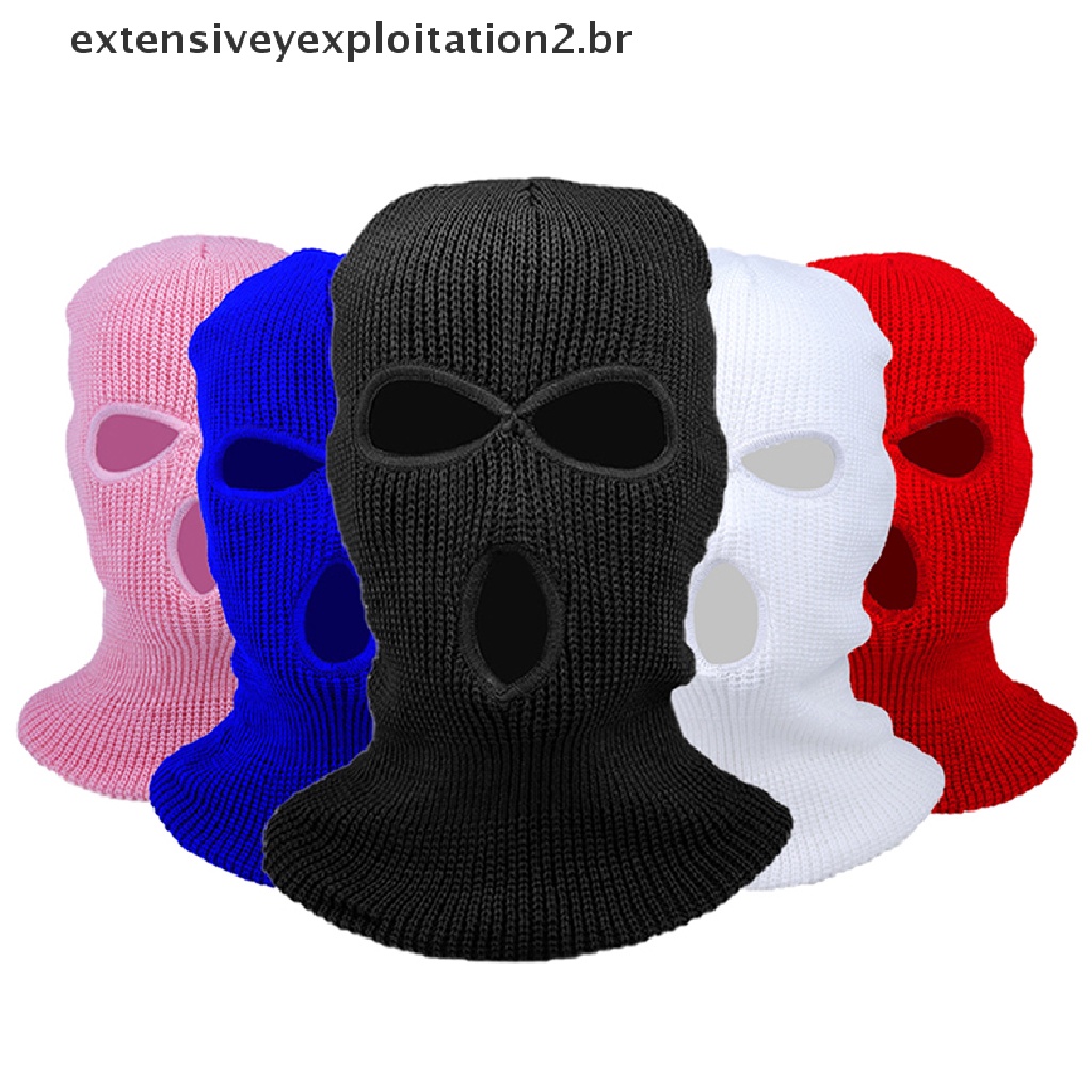 Moda Nova Máscara Facial De 3 Furos De Malha Completa Inverno Balaclava Quente Para Esportes 3586