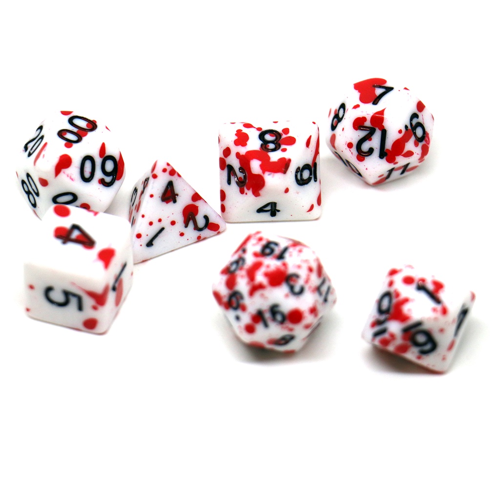 7pçs/Conjunto Com Caixa De Dados DND Manchas De Sangue TRPG De Jogo De Mesa Poliedral Para Dunges E Dragões Jogos RPG