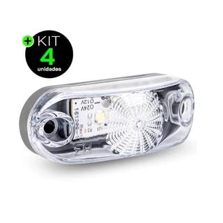 Kit 4 Lanternas Lateral Carreta / Luz de Placa Cristal LED 12V 24V em Oferta na Shopee