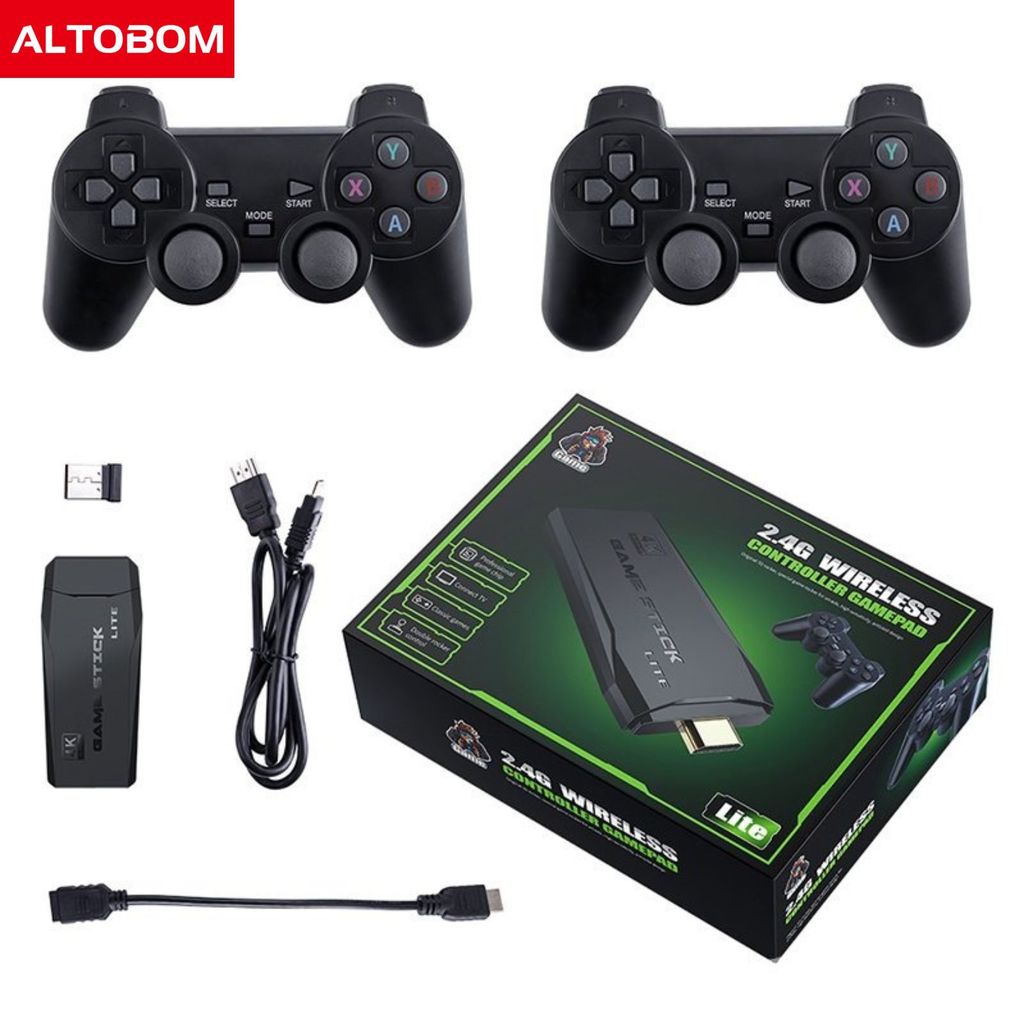 Video game Stick 10mil 2 Controles Sem Fio Console Original Portatil Jogos Retro Antigo