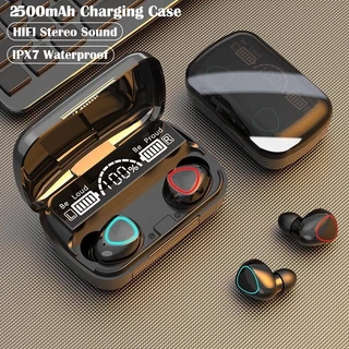 M10 tws fones de ouvido sem fio fones de ouvido 2500mah caixa de carregamento bluetooth-compatível estéreo fones de ouvido à prova dbluetooth água com microfone