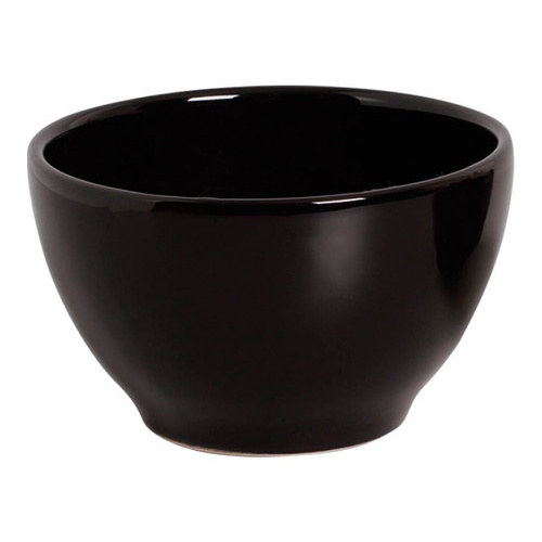 Bowl Tigela Grande Liso Preto Esmaltado em cerâmica mesa posta Café