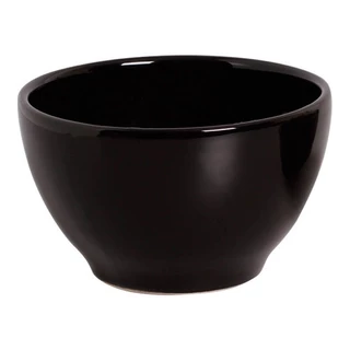 Bowl Tigela Grande Liso Preto Esmaltado em cerâmica mesa posta Café