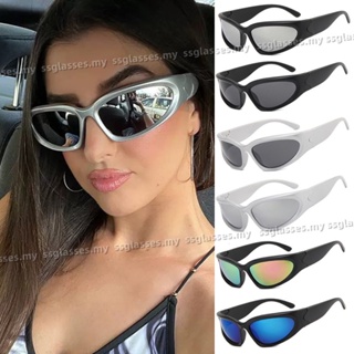 Óculos De Sol Futuristic Moon Sunglass Unissex ciclista curva perfeita Y2K  futurista