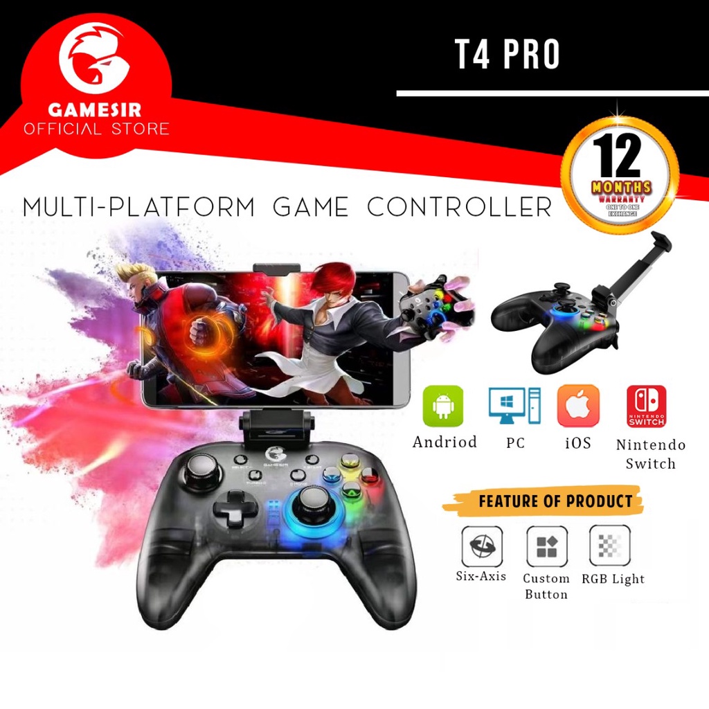 Gamesir T4 Pro Controlador De Jogos Bluetooth Sem Fio Gamepad Nintendo PC Janela Android 7/8/10/11