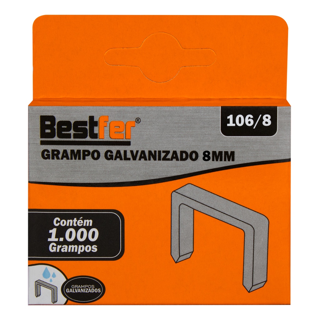 Kit 3000 Grampos 8mm Galvanizado Bestfer Grampeador Manual Tapeceiro ...