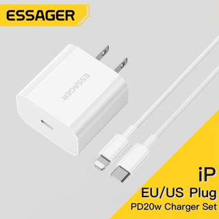 Essa Essager PD20W US/EU Super Carregador Rápido Para iP 14 13 12 Pro Max