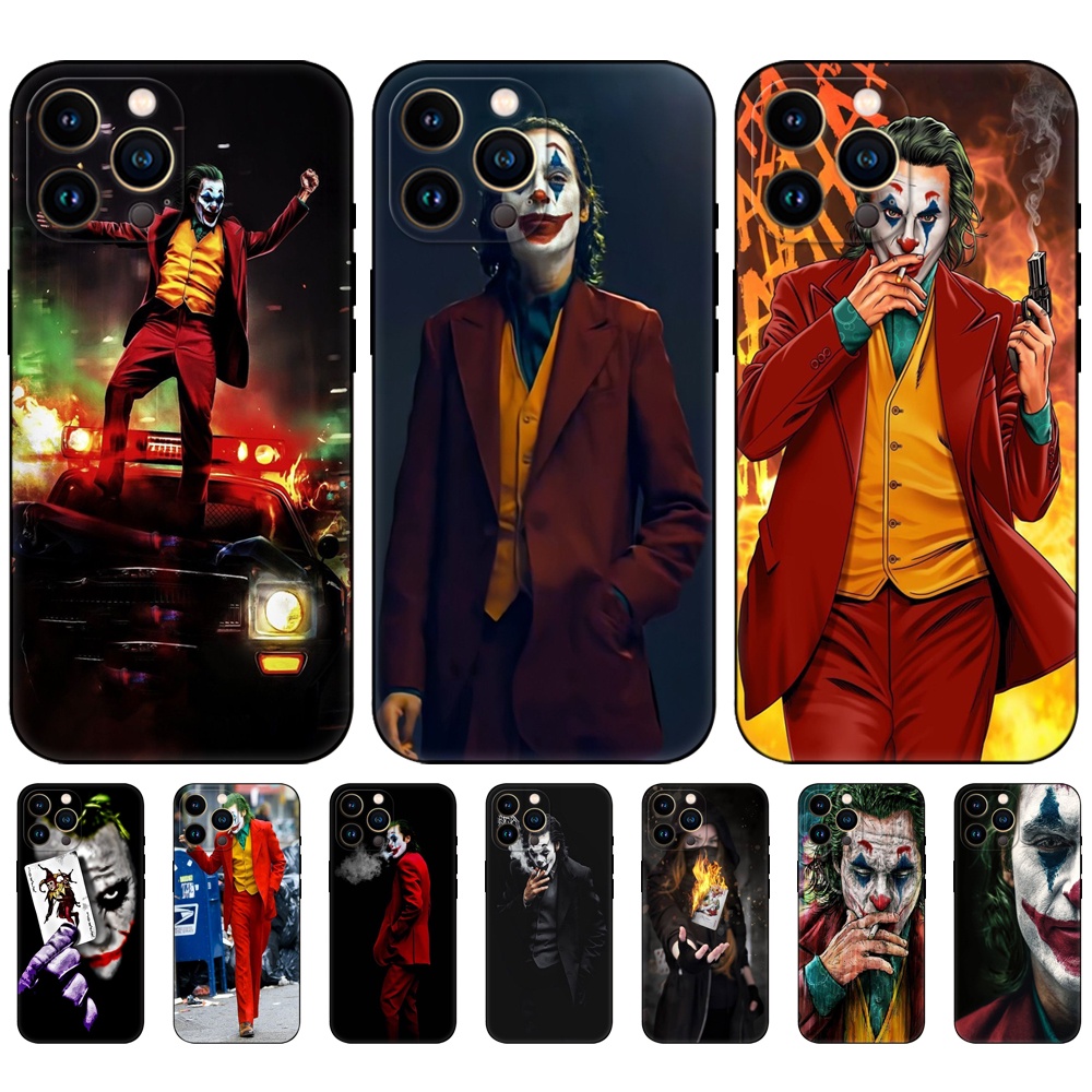 O Capa De Coringa Para iphone 13 mini 13 Pro Max Traseira De Silicone Macio tpu Preta funda Joker coque