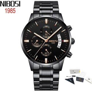 100% Original NIBOSI Luxo Casual Negócio Dos Homens Strap Quartz Watch