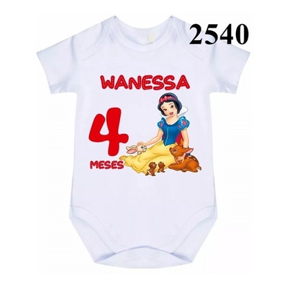 Body Bebê Personalizadona Branca De Neve Aniversário C 2540