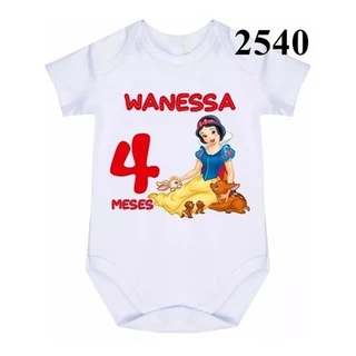 Body Bebê Personalizadona Branca De Neve Aniversário C 2540