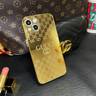 Para IPhone 14 Plus 13 12 11 Pro Max XS XR X 8 7 Capa Luxo LOGO Com  Revestimento Dourado De Silicone Flexível Compatível - Corre Que Ta  Baratinho