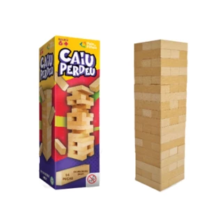 Jogo Caiu Perdeu Brinquedo Torre Equilíbrio Madeira Jogos de tabuleiro Toda Família Férias Viagem