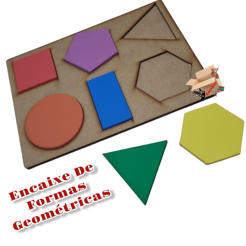 Encaixe Grande de Formas Geométricas com 8 Peças Educativo