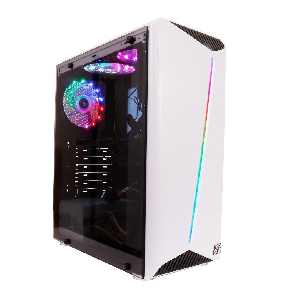 Gabinete Gamer Gamemax G510-BK-DBB Optical Preto Frente/Lateral em Acrilico  USB3.0 3 Fans Leds RGB RAINBOW