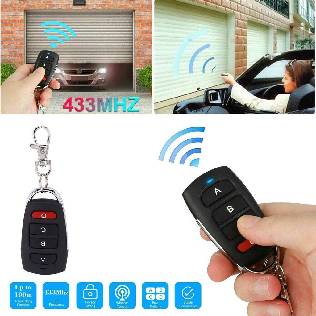 Controle Remoto Da Porta De Garagem Universal 433mhz Abridor De Chave De Elétrico De Clonagem Para Portão