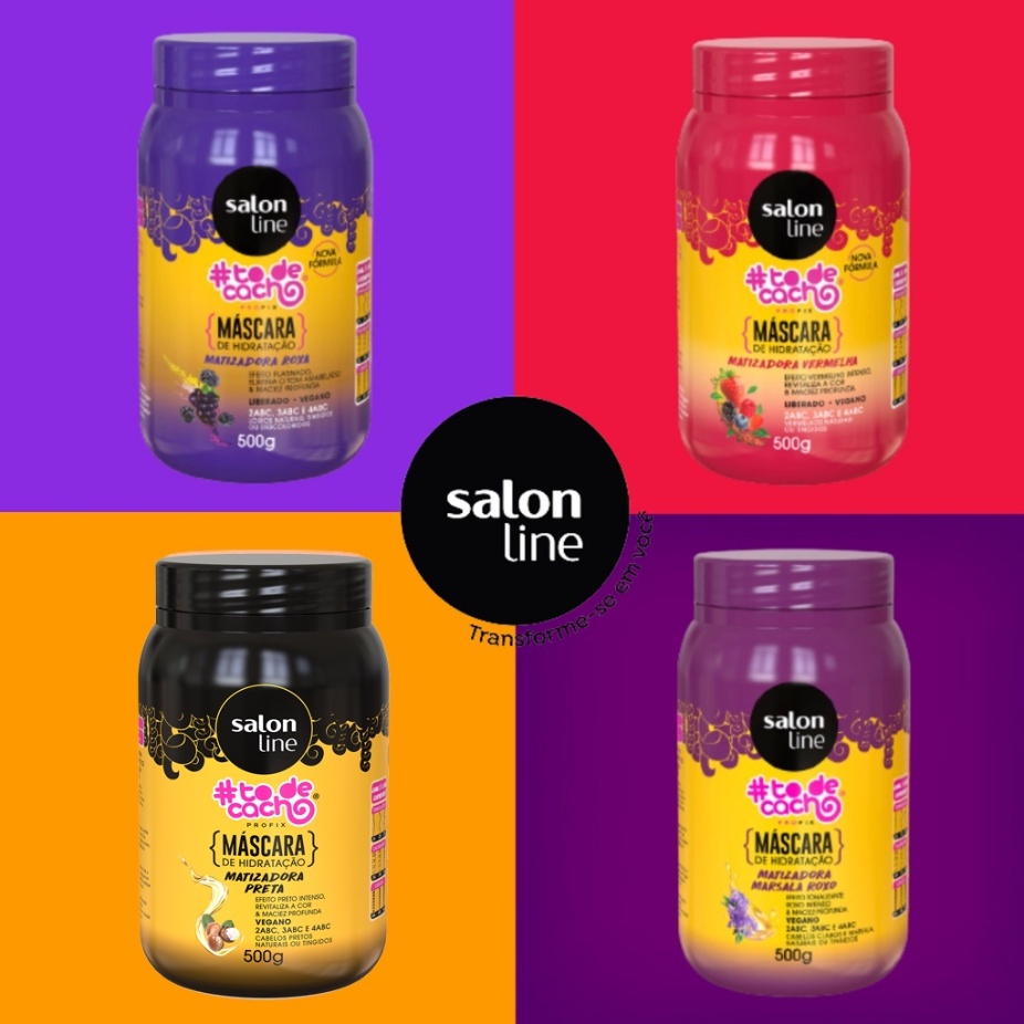 Salon Line Máscara de hidratação matizadora vermelha,marsala,platinado ...
