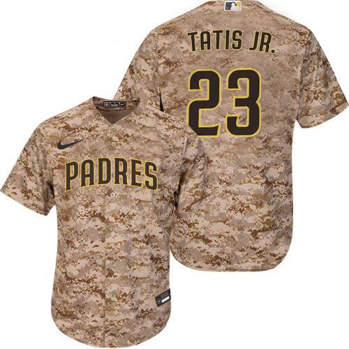 Camiseta Casaca Baseball Mlb San Diego Padres 23 Tatis Jr Desert Camo