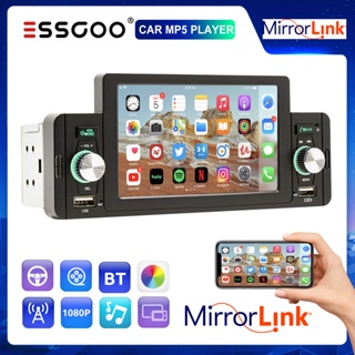 ESSGOO 5" HD MP5 Player 1 Din Rádio Estéreo Do Carro IPS Pantalla táctil Mirrorlink USB/Bluetooth 5.0 FM Multimedia Auto Radio