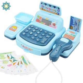 Brinquedo De Caixa Registador Para Crianças Com Scanner , Calculadora Real Sons , Jogo De Papéis Mercadorias Meninas Meninos De 3 + Anos YUE