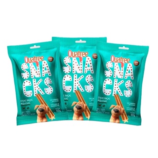 KIT 3 Snack Quatree Sticks Petisco Para Cães Raças Pequenas Menta - 60g