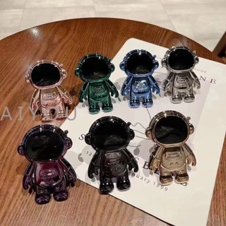Suporte De Celular 3D Spaceman Eletrodeposição De Astronauta Estéreo Para iPhone Samsung Xiaomi Dobrável