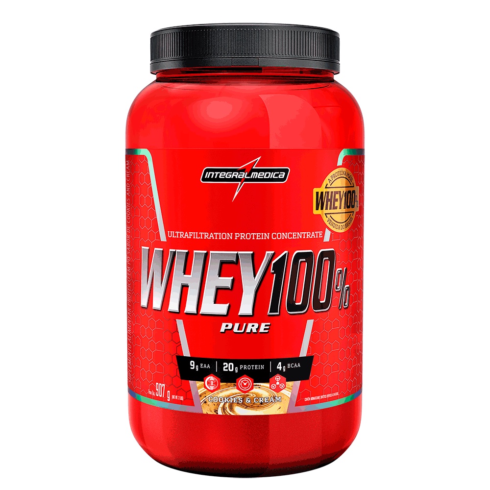 Whey Protein Concentrado 100% Pure Integralmédica Pote 907g