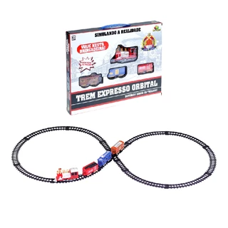 Trem Elétrico Expresso Orbital Locomotiva Ferrorama 19 Peças