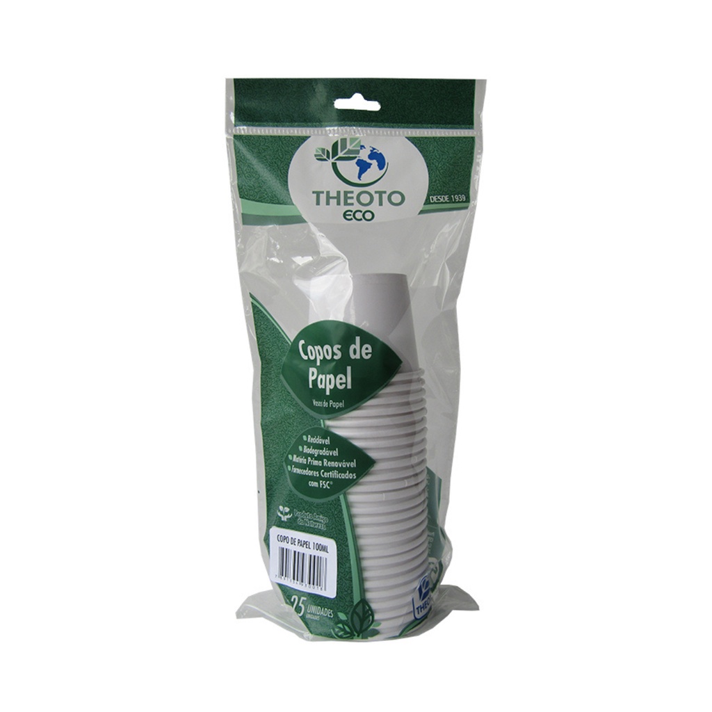 Copo de Papel Térmico Para Cera Depilatória 100ml Theoto - 25 Unidades