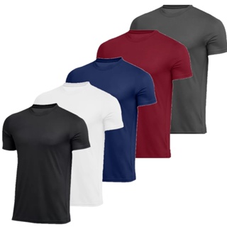 Kit 5 Camiseta Masculina Dry Fit Premium Lisa Proteção Solar UV50 Térmica Anti Suor Academia Exercícios Corrida Bike Esportes