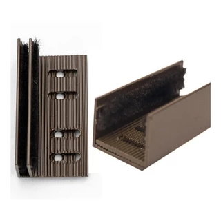 1 Guia marrom para porta de correr de madeira inferior com regulagem não risca a porta pino guia 8cm