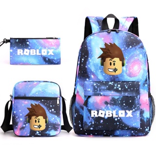 Roblox Mochila Conjunto De Para Estudantes Escolar Crianças Desenho Animado  Anime Mensageiro Estojo De Três Peças