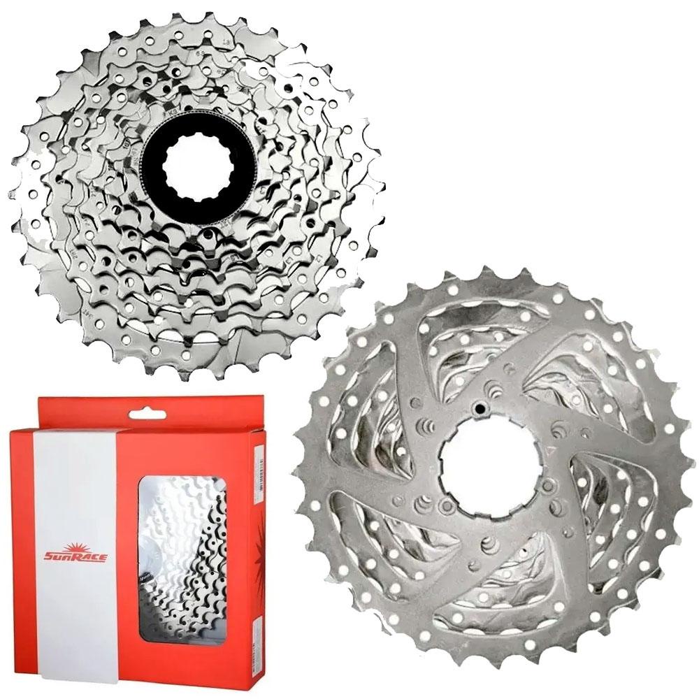 Cassete Sunrace M66 11-34 Dentes 335g 8V Cromado Mtb Bike