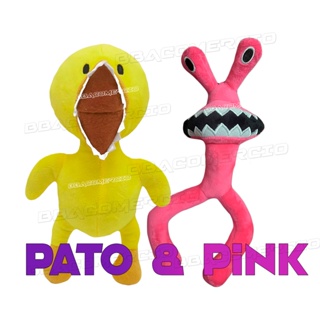 Boneco Pink Rainbow Friends Rosa Pelucia Fofa Macia 43Cm