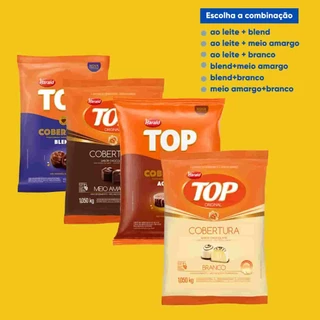 Kit 2 pacotes Chocolate Top Gotas Harald 1kg Escolha os sabores